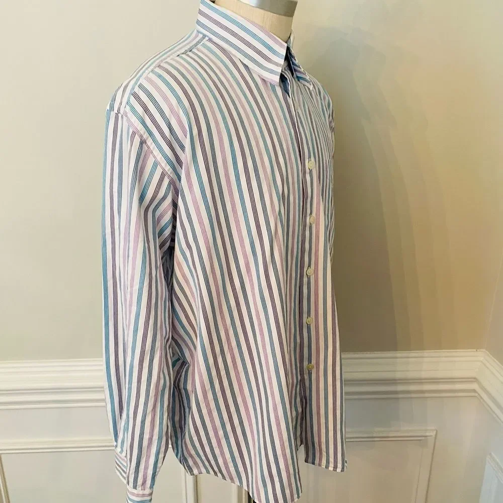 Alan Flusser Dress striped Shirt Button Down - Picture 14 of 14